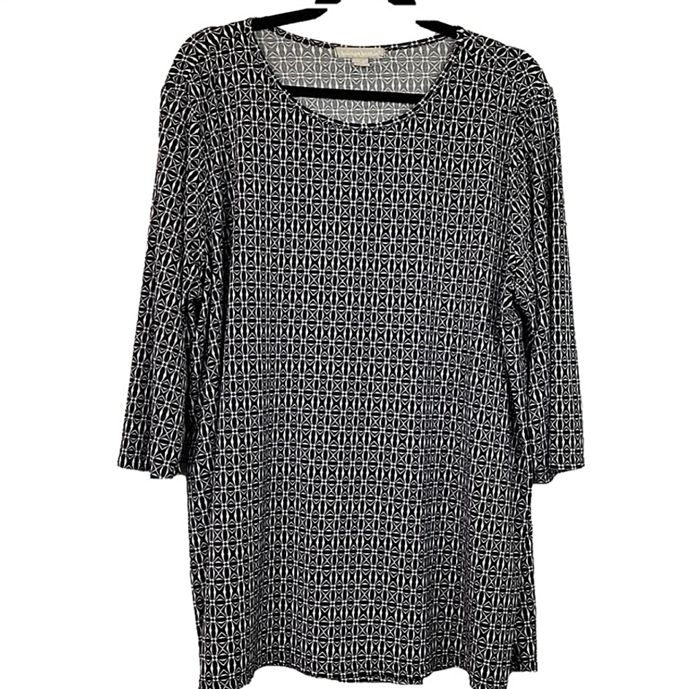 WOMAN WITHIN PLUS SIZE 18 20 TOP BLACK WHITEβ BLOUSE GUC